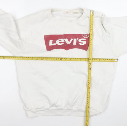 Womens UK Size M Levi's White Pullover Sweatshirt