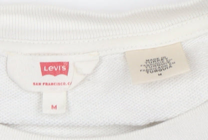 Womens UK Size M Levi's White Pullover Sweatshirt