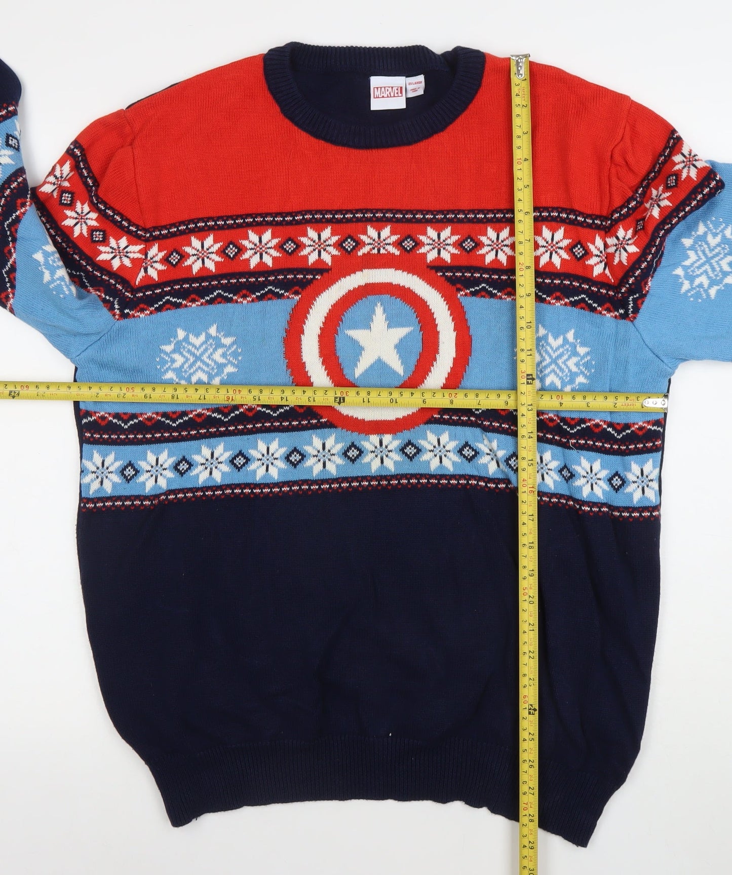 Marvel Men’s 2XL Multicoloured Captain America Fair Isle Christmas Jumper
