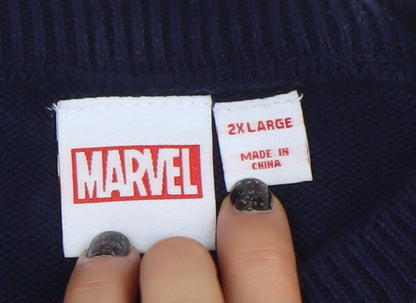 Marvel Men’s 2XL Multicoloured Captain America Fair Isle Christmas Jumper