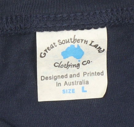 Mens UK Size L Great Southern Land Clothing Co. Blue  T-Shirt