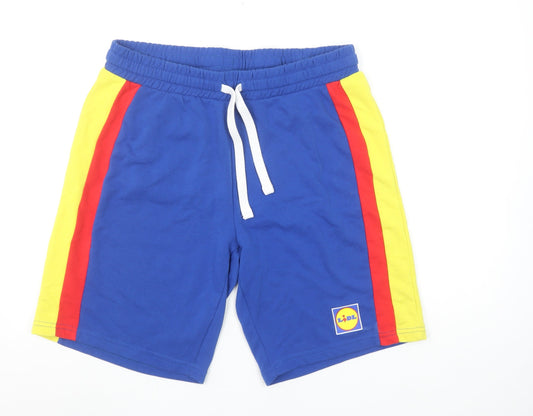 Livergy Men's Blue Sweat Shorts L 36in Elastic Waist Casual Sportswear