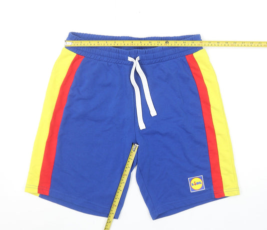 Livergy Men's Blue Sweat Shorts L 36in Elastic Waist Casual Sportswear