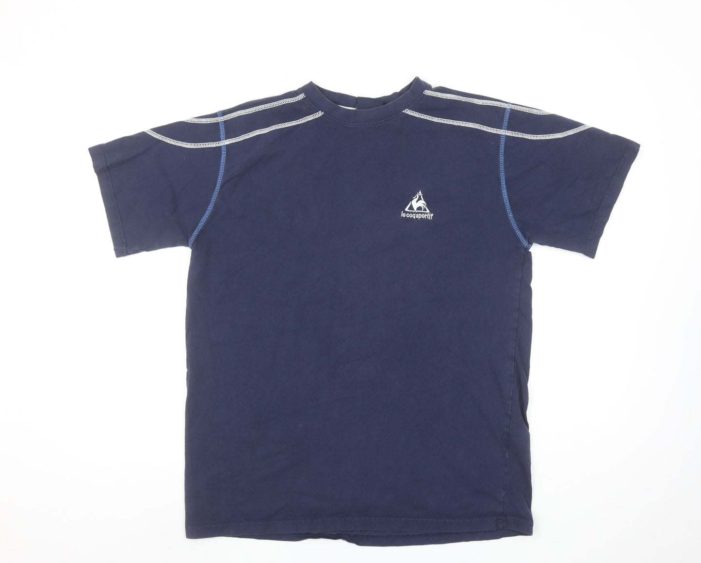Le Coq Sportif Men's Blue Short Sleeve Crew Neck Sports T-Shirt M