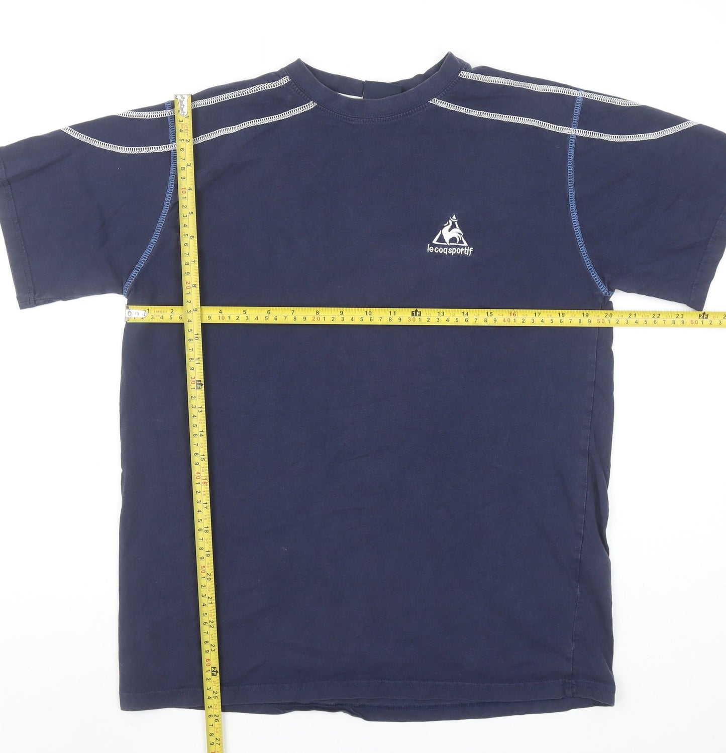 Le Coq Sportif Men's Blue Short Sleeve Crew Neck Sports T-Shirt M