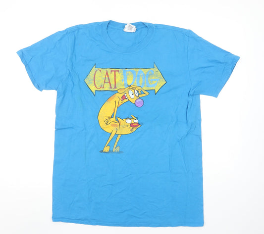 Nickelodeon CatDog Blue Graphic T-Shirt Men's Large 100% Cotton