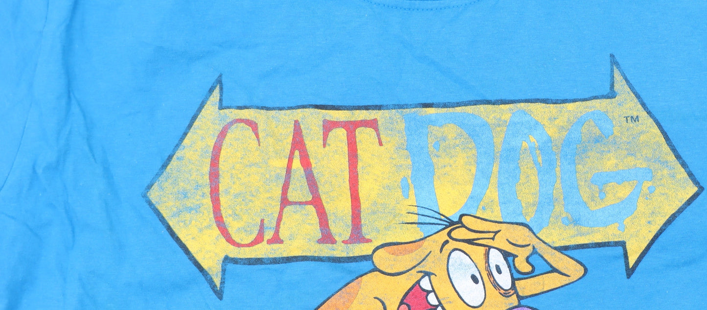 Nickelodeon CatDog Blue Graphic T-Shirt Men's Large 100% Cotton