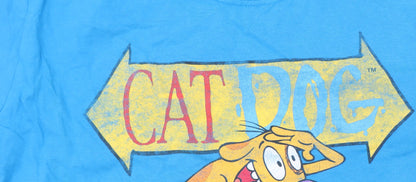 Nickelodeon CatDog Blue Graphic T-Shirt Men's Large 100% Cotton
