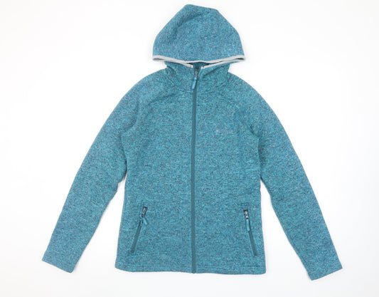 Mountain Warehouse Womens Blue Hooded Full Zip Fleece Jacket Size 8
