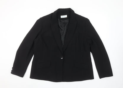 Berkertex Women Black Size 20 Single-Breasted Blazer Jacket