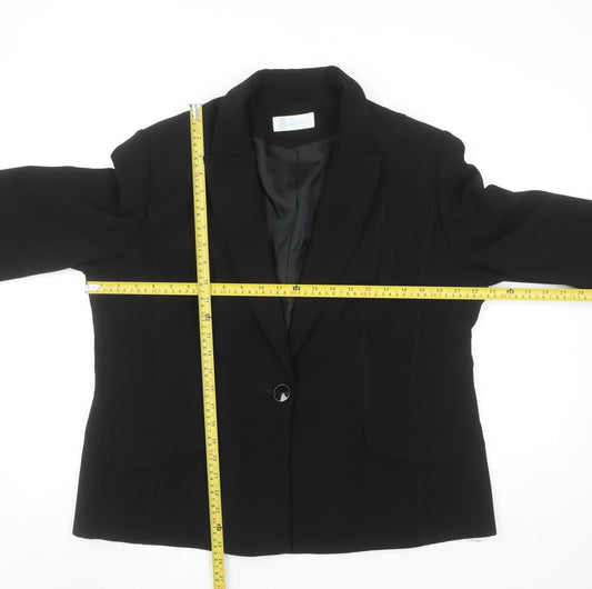 Berkertex Women Black Size 20 Single-Breasted Blazer Jacket