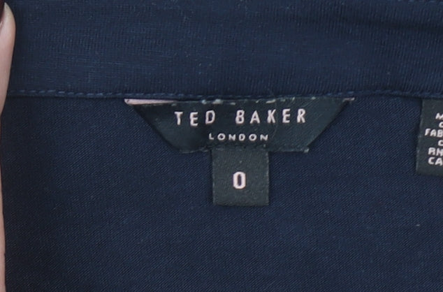 Womens UK Size XS Ted Baker Blue Tunic Blouse