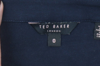Womens UK Size XS Ted Baker Blue Tunic Blouse