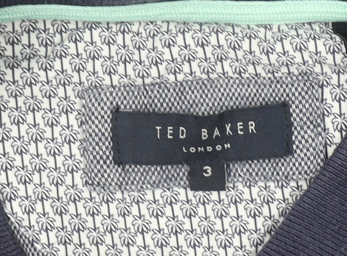 Ted Baker Men's Grey Cotton Polo Shirt Size M Short Sleeve Smart Casual