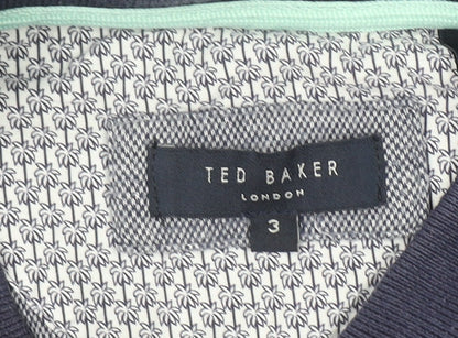 Ted Baker Men's Grey Cotton Polo Shirt Size M Short Sleeve Smart Casual