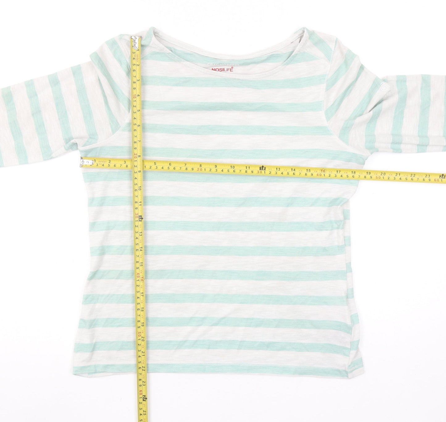 Craghoppers Women's Multicoloured Striped Long Sleeve T-Shirt Size 10