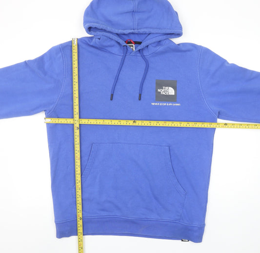 The North Face Men's Blue Pullover Hoodie Size L Outdoor Fleece