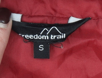Freedom Trail Men's Red Puffer Hooded Jacket Size S Winter Casual