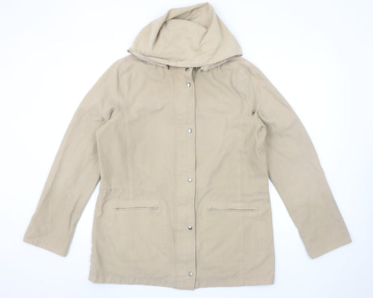 Papaya Womens Beige Hooded Anorak Jacket Size 16 Regular Fit