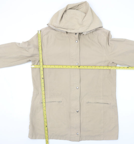 Papaya Womens Beige Hooded Anorak Jacket Size 16 Regular Fit