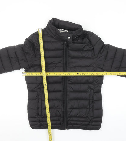 Pull & Bear Women’s Black Puffer Jacket Size 8 Lightweight Quilted Coat