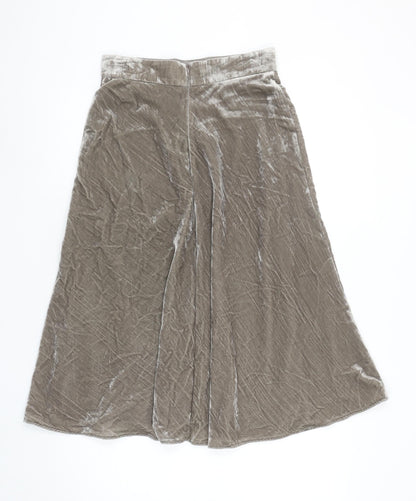 Marks and Spencer Women’s Beige Velvet A-Line Midi Skirt Size 8