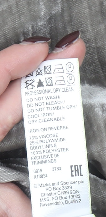 Marks and Spencer Women’s Beige Velvet A-Line Midi Skirt Size 8