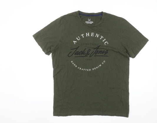 Boys UK Size 16 Years JACK & JONES Green Basic T-Shirt