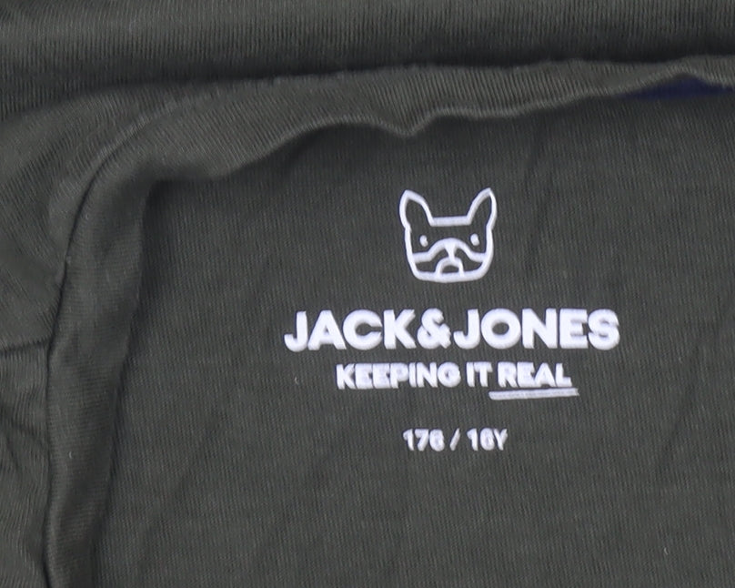 Boys UK Size 16 Years JACK & JONES Green Basic T-Shirt