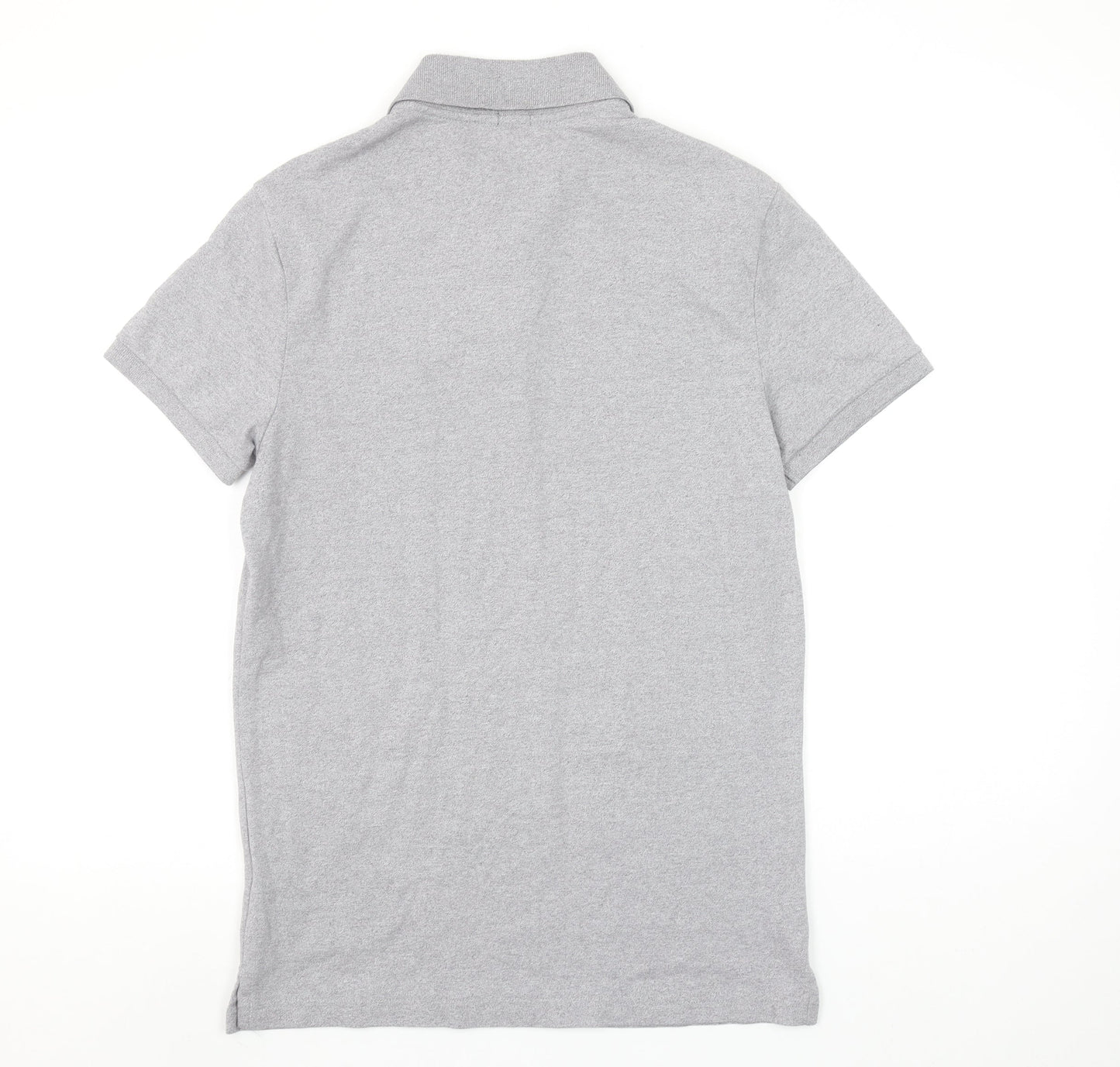 Hollister Men's Grey Slim Fit Epic Flex Short Sleeve Polo Shirt S