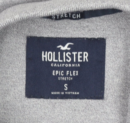 Hollister Men's Grey Slim Fit Epic Flex Short Sleeve Polo Shirt S