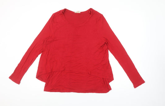 Phase Eight Women's Red Long Sleeve Jersey Blouse UK 14