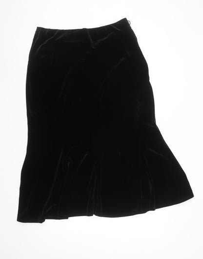 Principles Petite Black Velvet Midi Pencil Skirt Size 16