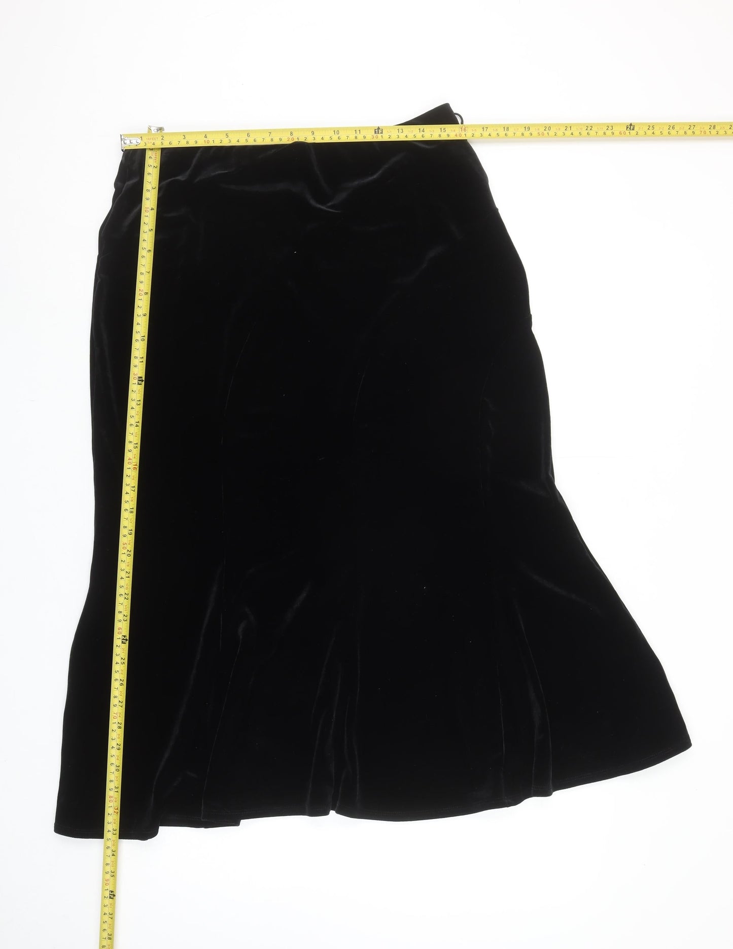 Principles Petite Black Velvet Midi Pencil Skirt Size 16