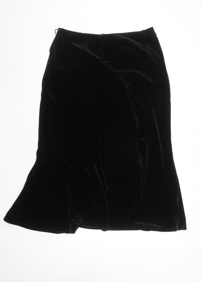 Principles Petite Black Velvet Midi Pencil Skirt Size 16