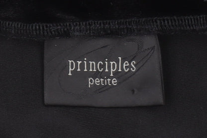 Principles Petite Black Velvet Midi Pencil Skirt Size 16
