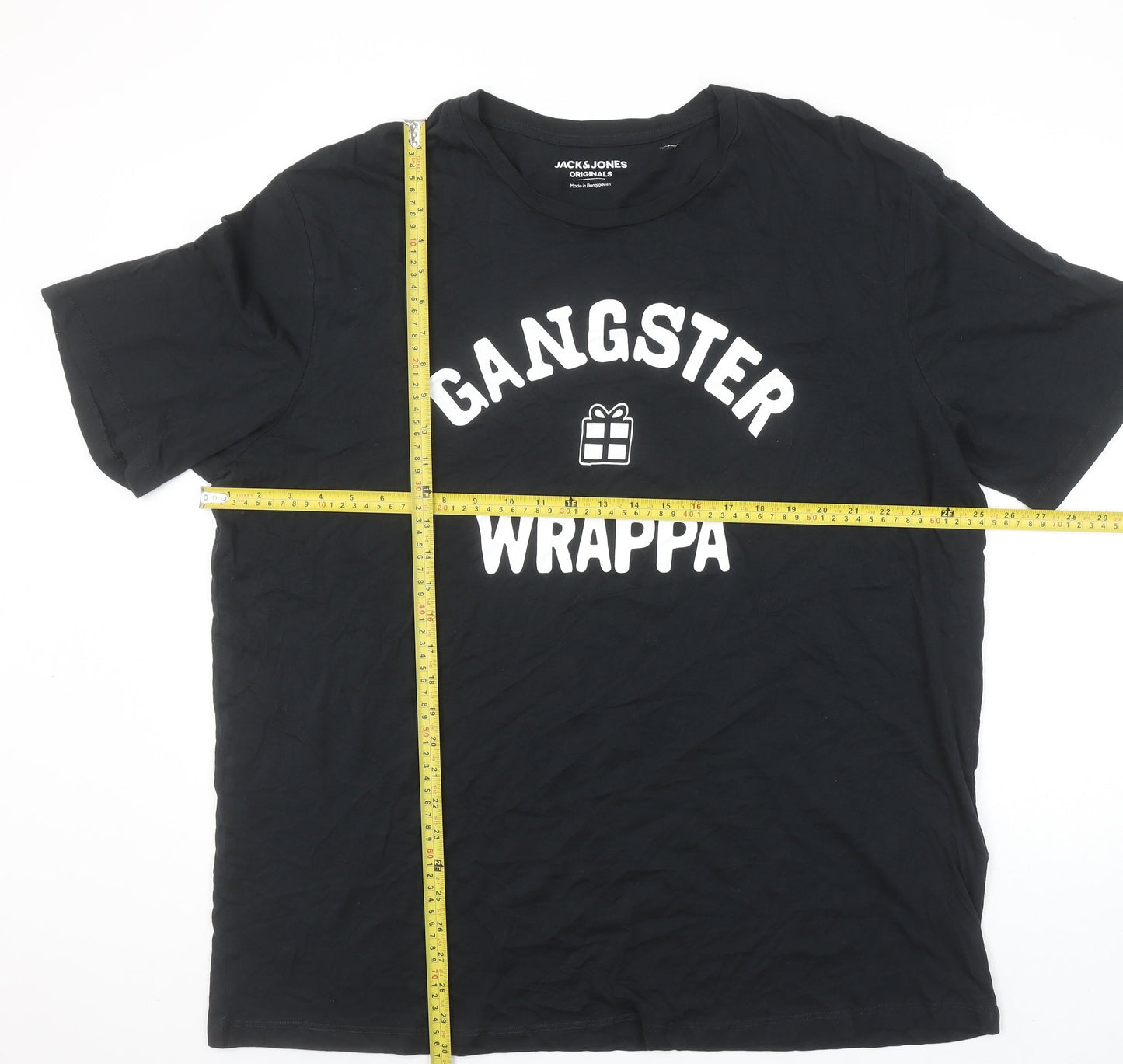 Jack & Jones Men’s Black XL Funny Gangster Wrappa T-Shirt