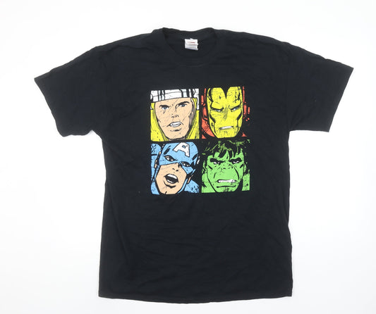Marvel Comics Men's Black L Avengers Graphic T-Shirt