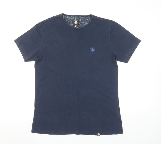 Pretty Green Men’s Blue Cotton Crew Neck T-Shirt Size S