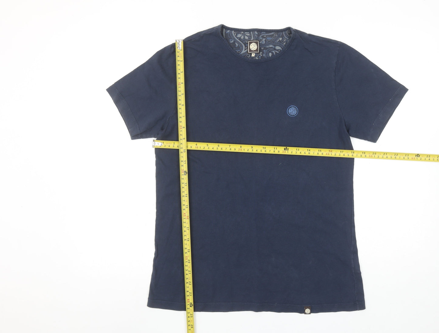 Pretty Green Men’s Blue Cotton Crew Neck T-Shirt Size S