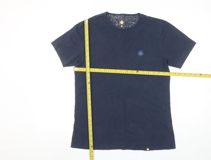 Pretty Green Men’s Blue Cotton Crew Neck T-Shirt Size S