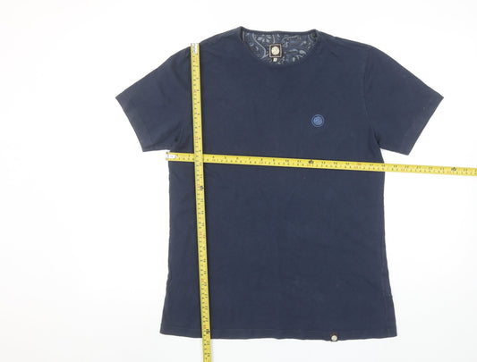 Pretty Green Men’s Blue Cotton Crew Neck T-Shirt Size S