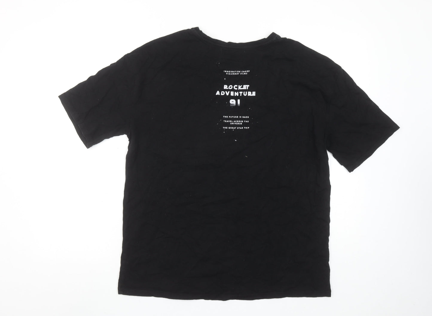 Womens UK Size 10 Pull & Bear Black Basic T-Shirt