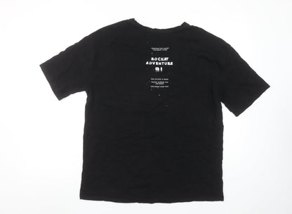 Womens UK Size 10 Pull & Bear Black Basic T-Shirt