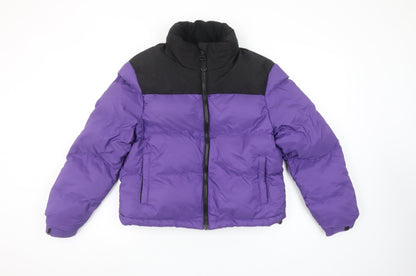 Primark Women Purple Puffer Jacket Small Insulated Winter Coat