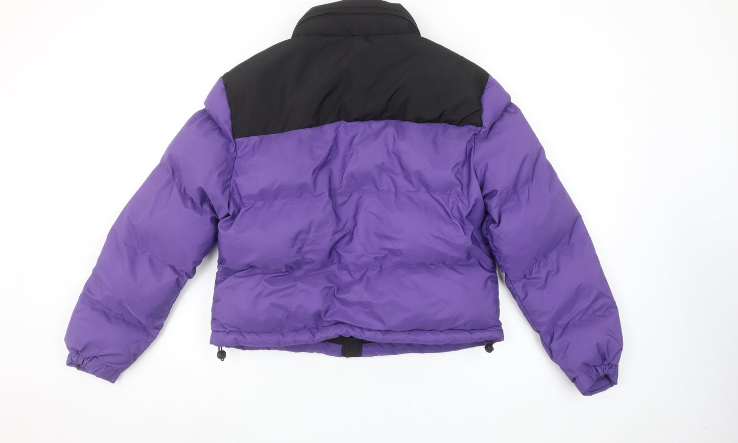 Primark Women Purple Puffer Jacket Small Insulated Winter Coat