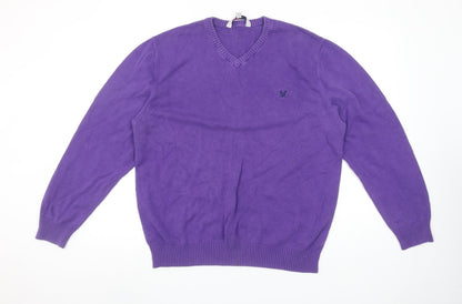 Mens UK Size L Crew Clothing Co. Purple Pullover Jumper