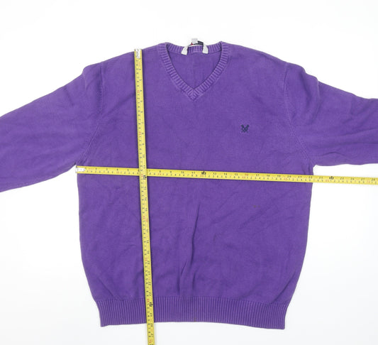 Mens UK Size L Crew Clothing Co. Purple Pullover Jumper