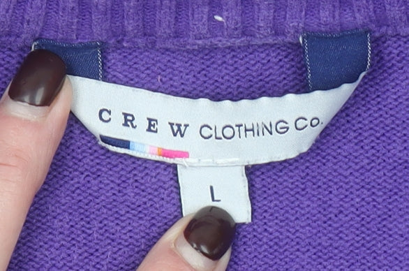 Mens UK Size L Crew Clothing Co. Purple Pullover Jumper
