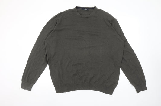 James Pringle Men's Green XL Cotton Crew Neck Pullover Jumper